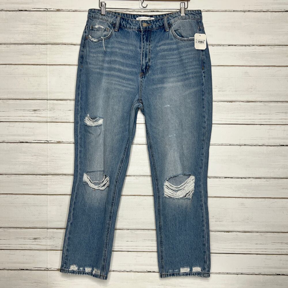 Altar’d State Vervet Cropped Distressed Denim Jeans Size 32